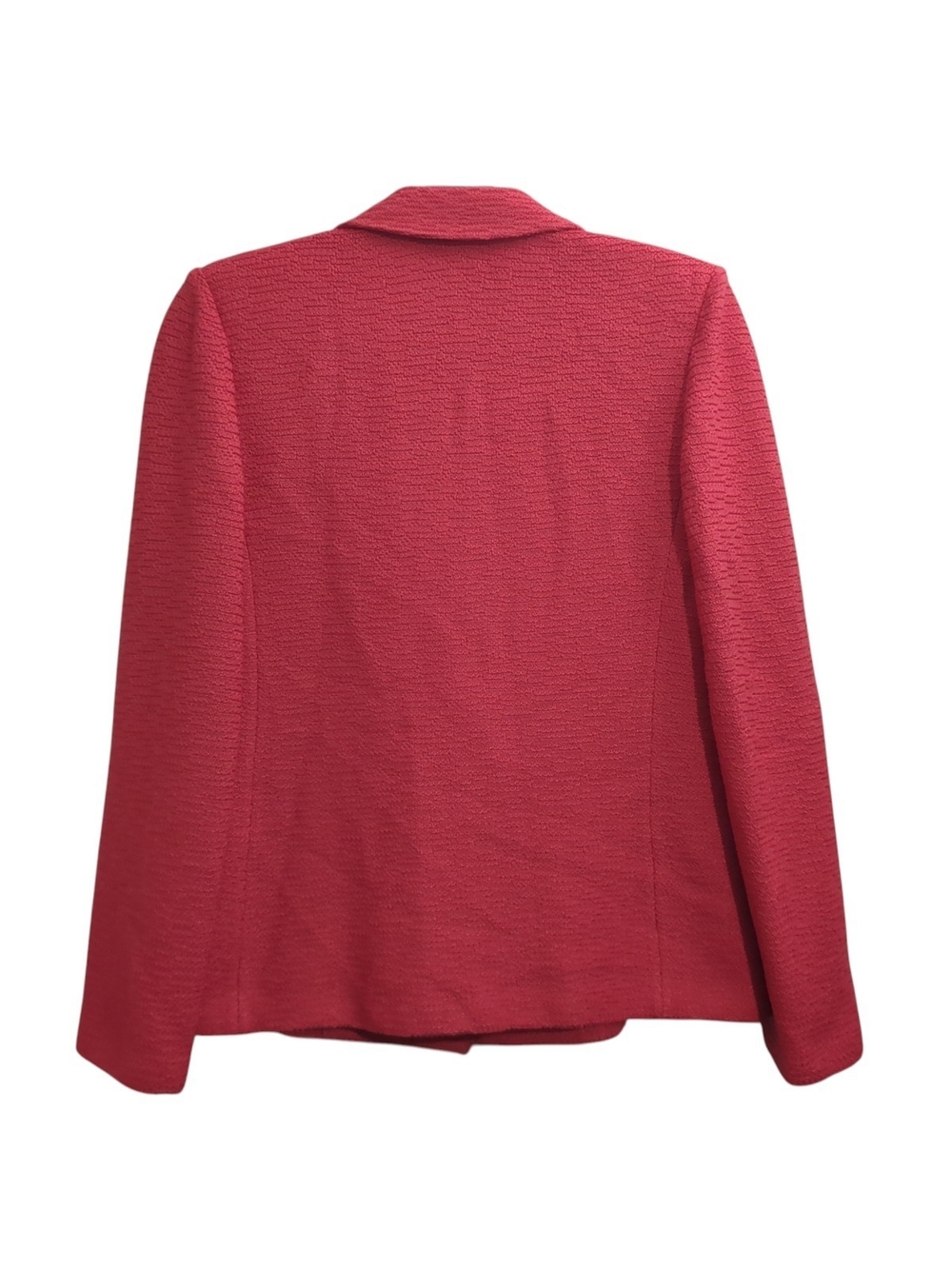 St. John Collection Pre-Fall 2021 Textured Knit Blazer Coral Red Sz 6 Designer - Picture 10 of 11